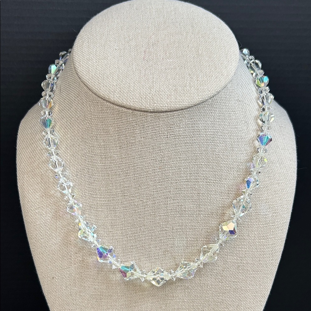 Vintage Crystal AB Necklace with 14k GF Clasp